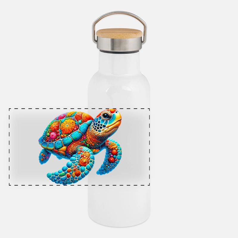 Tortue Gourde isotherme avec bouchon en bambou