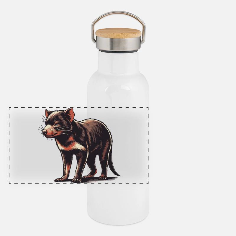 Diable de Tasmanie Gourde isotherme avec bouchon en bambou