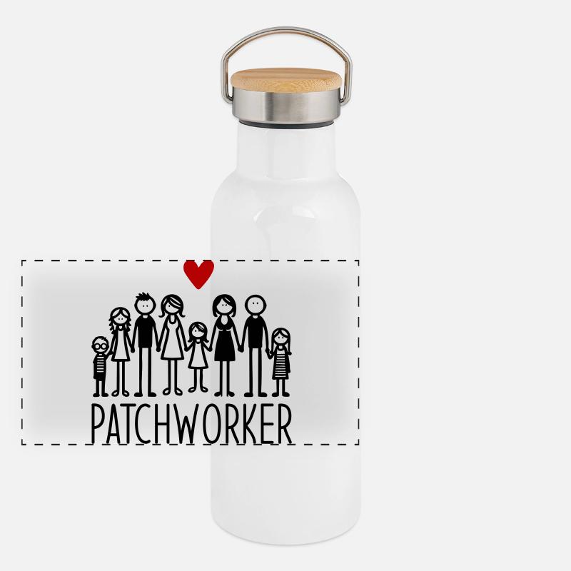 Patchworker Panorama Thermosflasche mit Bambusdeckel