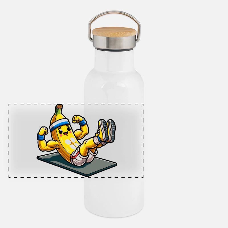 Défiez vos limites Bodybuilder Abdos Gourde isotherme avec bouchon en bambou