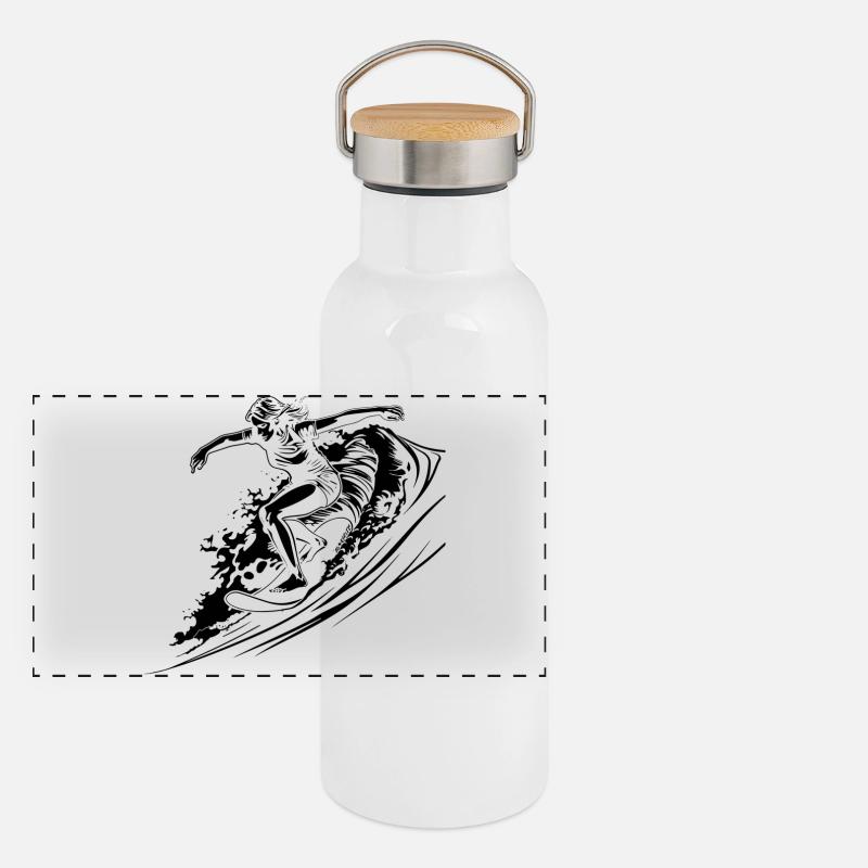 Gourde isotherme avec bouchon en bambou