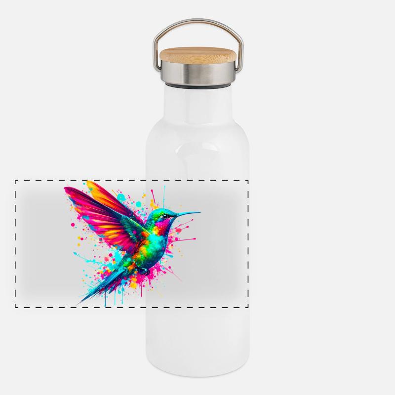 Hummingbird Panoramic Thermal Bottle with Bamboo Lid