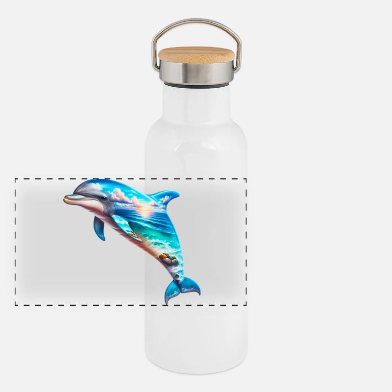 Dolphin Panoramic Thermal Bottle with Bamboo Lid