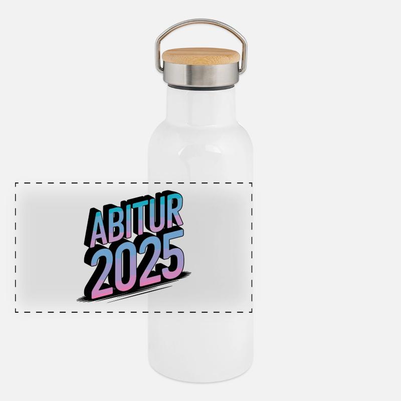 Abitur 2025 – Colour gradient Panoramic Thermal Bottle with Bamboo Lid