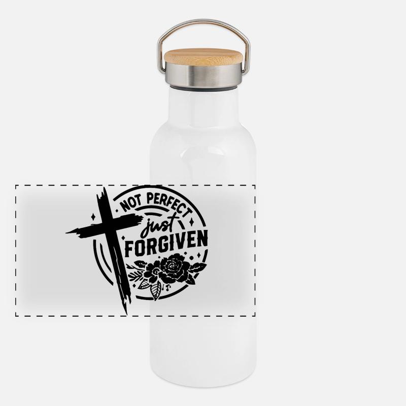 Elegant Botanical Butterfly Pattern Panoramic Thermal Bottle with Bamboo Lid