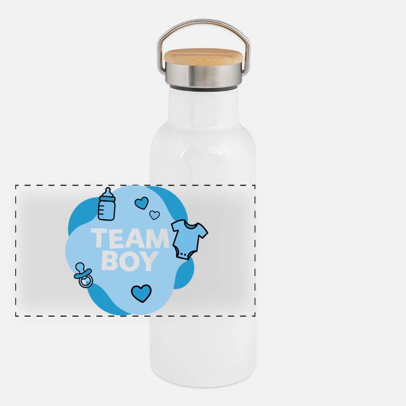 Conception de la douche de bébé de l’équipe Boy Gourde isotherme avec bouchon en bambou