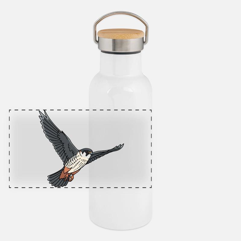 Faucon arboricole oiseau de proie Gourde isotherme avec bouchon en bambou