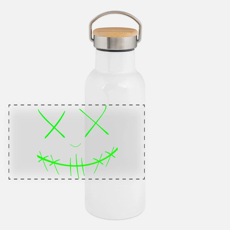Face - Panoramic Thermal Bottle with Bamboo Lid - white