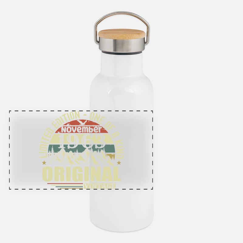Geburtstag November 1963 Panorama Thermosflasche mit Bambusdeckel