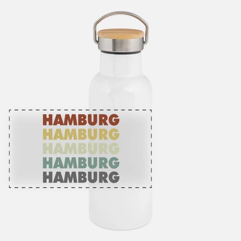 Hamburg - Hanseatic City - Germany - Germany Panoramic Thermal Bottle with Bamboo Lid