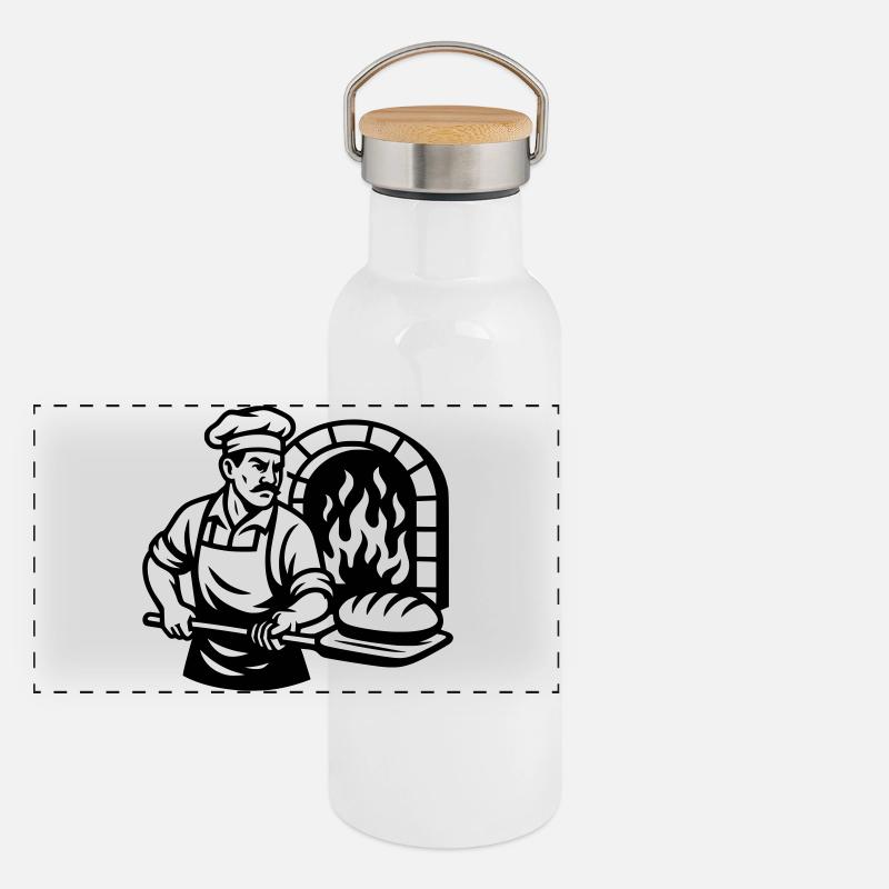 Gourde isotherme avec bouchon en bambou