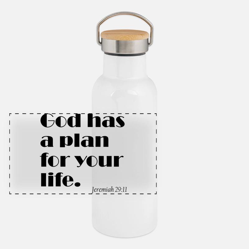 Dieu a un plan pour ta vie - Plan Gottes Gourde isotherme avec bouchon en bambou