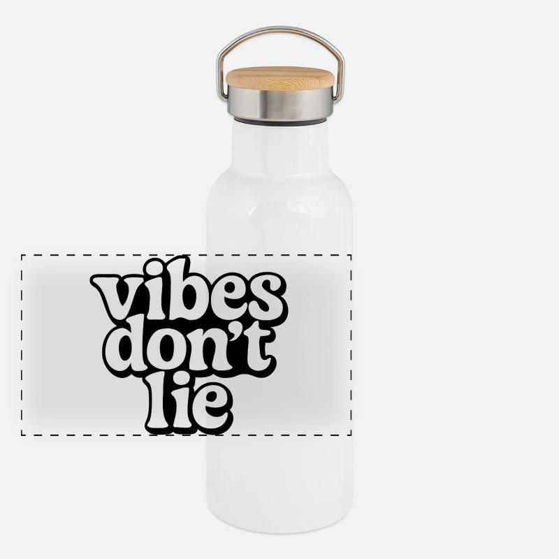 Les vibrations ne mentent pas Gourde isotherme avec bouchon en bambou