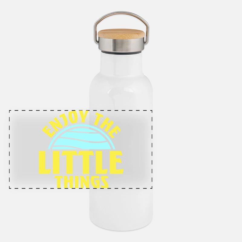 Enjoy The Little Things Gratitude Mindfulness Panoramic Thermal Bottle with Bamboo Lid