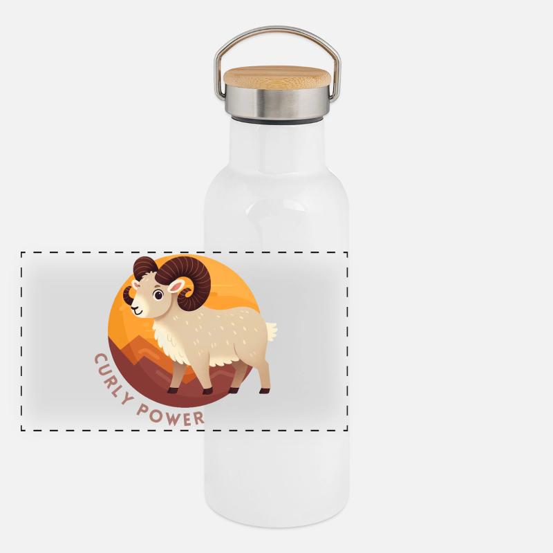 Aries Curly Power Panoramic Thermal Bottle with Bamboo Lid