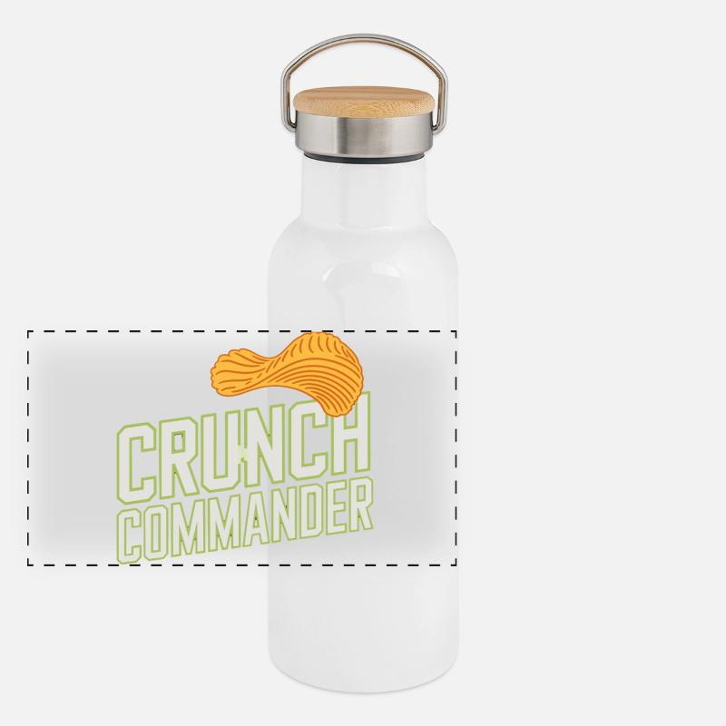  Crunch Commander Knabber Chips Fan Snack Panorama Thermosflasche mit Bambusdeckel