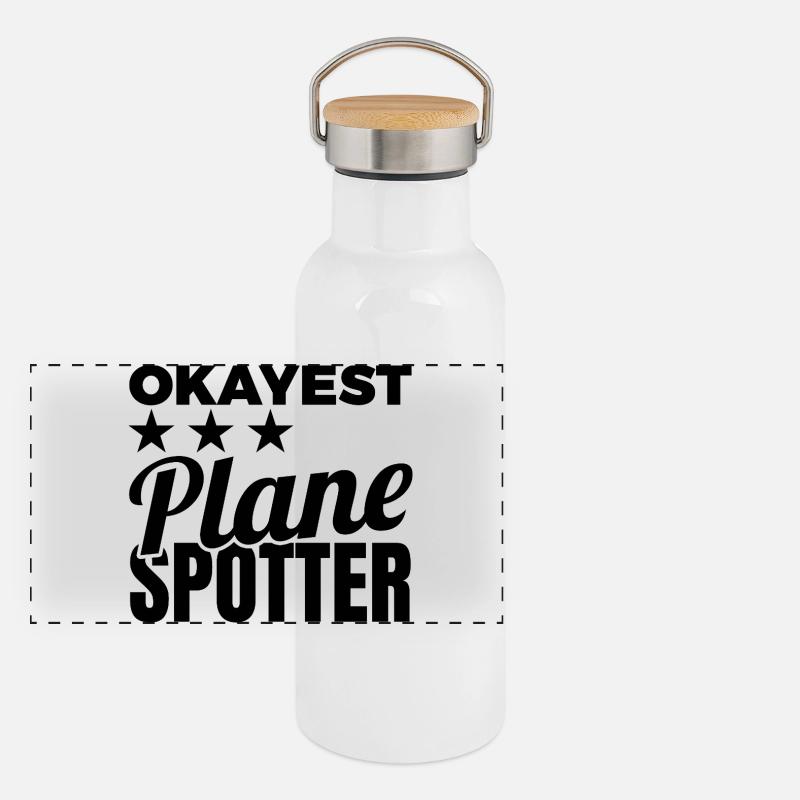 Okayest Plane Spotter Panoramic Thermal Bottle with Bamboo Lid