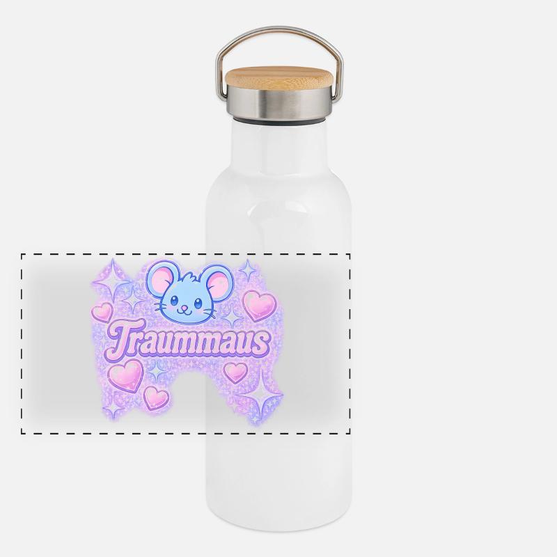 traummaus / y2k Design Panorama Thermosflasche mit Bambusdeckel
