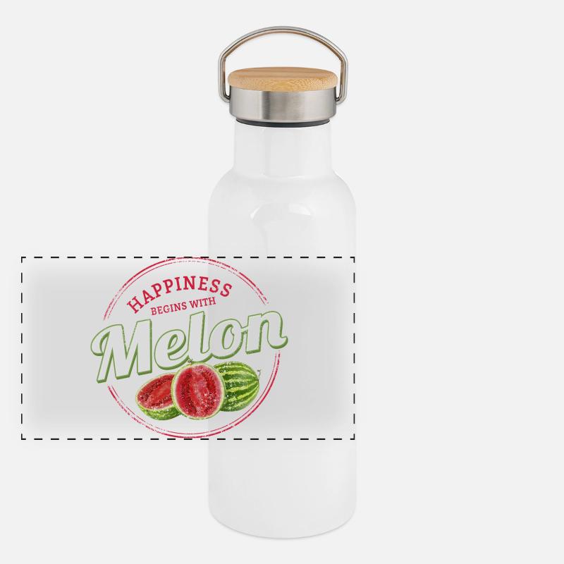 Snack de pastèque Vintage Fruit Retro Melon Gourde isotherme avec bouchon en bambou