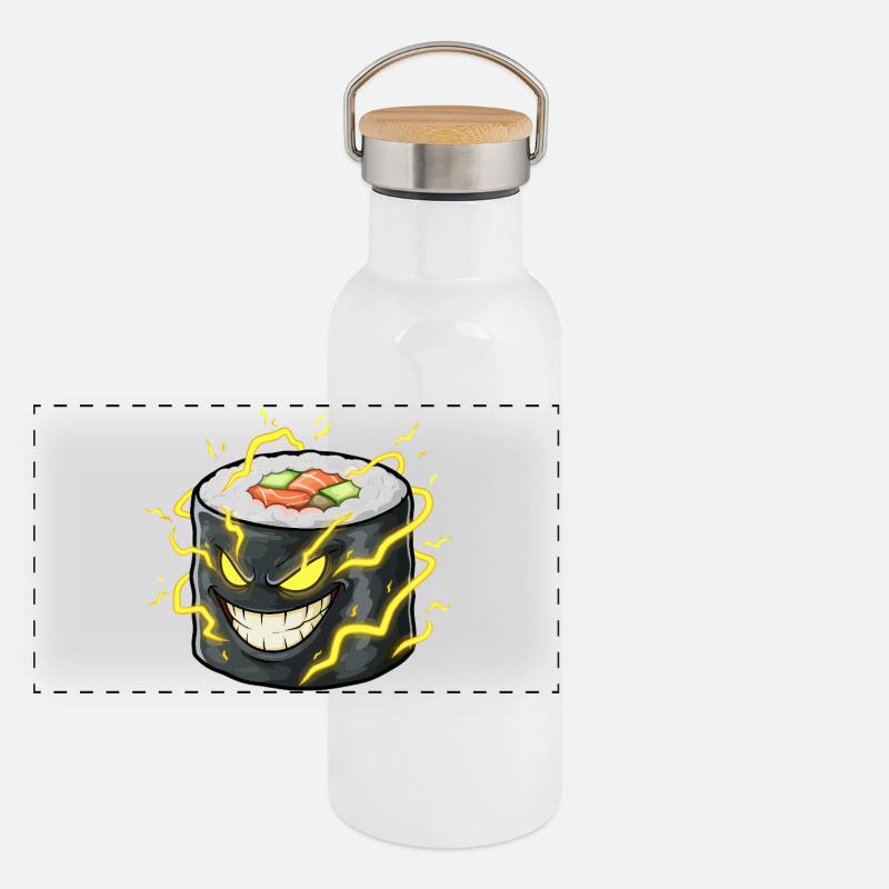 Rouleau de sushi démon de feu Gourde isotherme avec bouchon en bambou