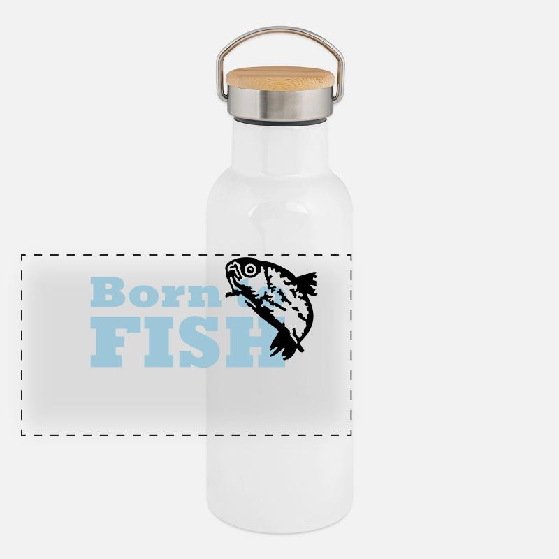 Forelle / Trout (1c) Panorama Thermosflasche mit Bambusdeckel