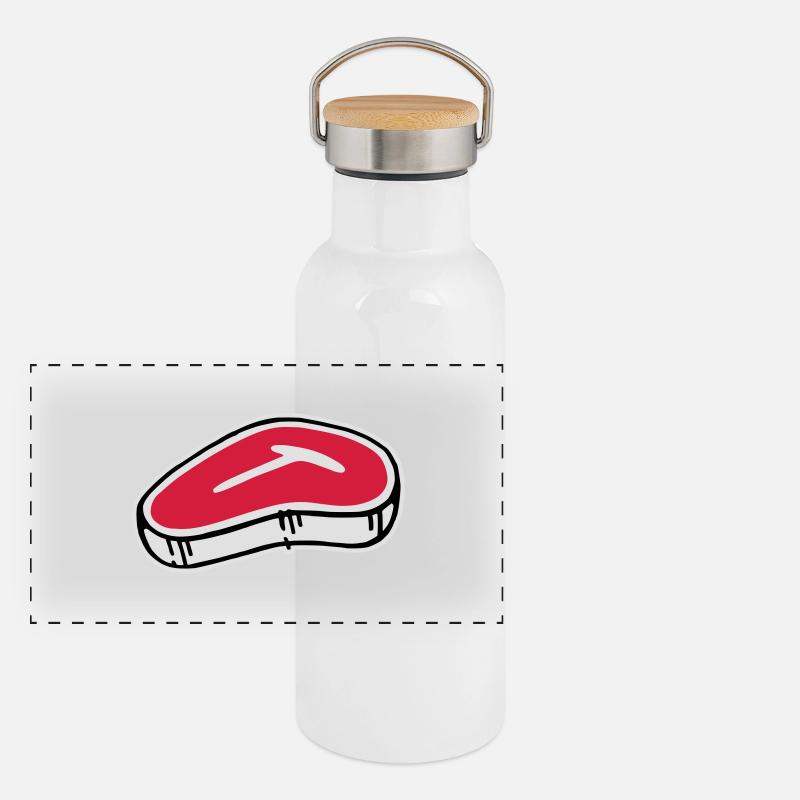 T-Bone Steak Panoramic Thermal Bottle with Bamboo Lid