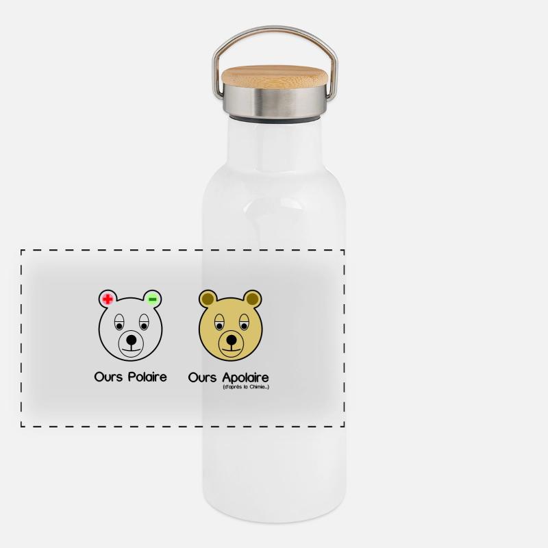 Polarbear Panorama Thermosflasche mit Bambusdeckel