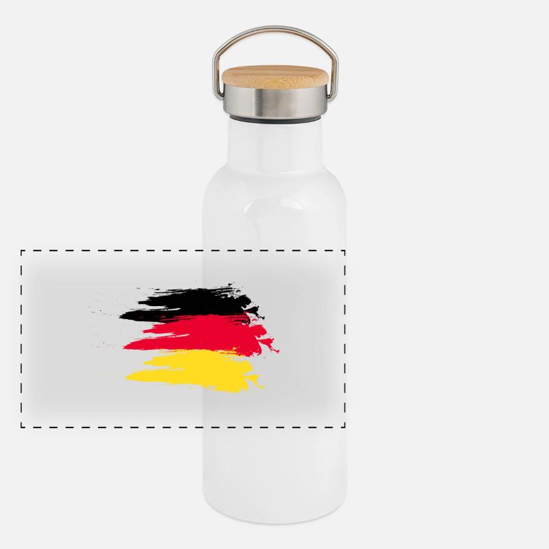 Germany smudge flag Panoramic Thermal Bottle with Bamboo Lid