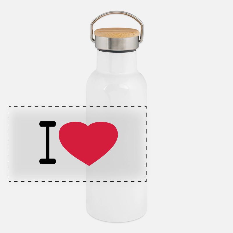 iloveseul Gourde isotherme avec bouchon en bambou