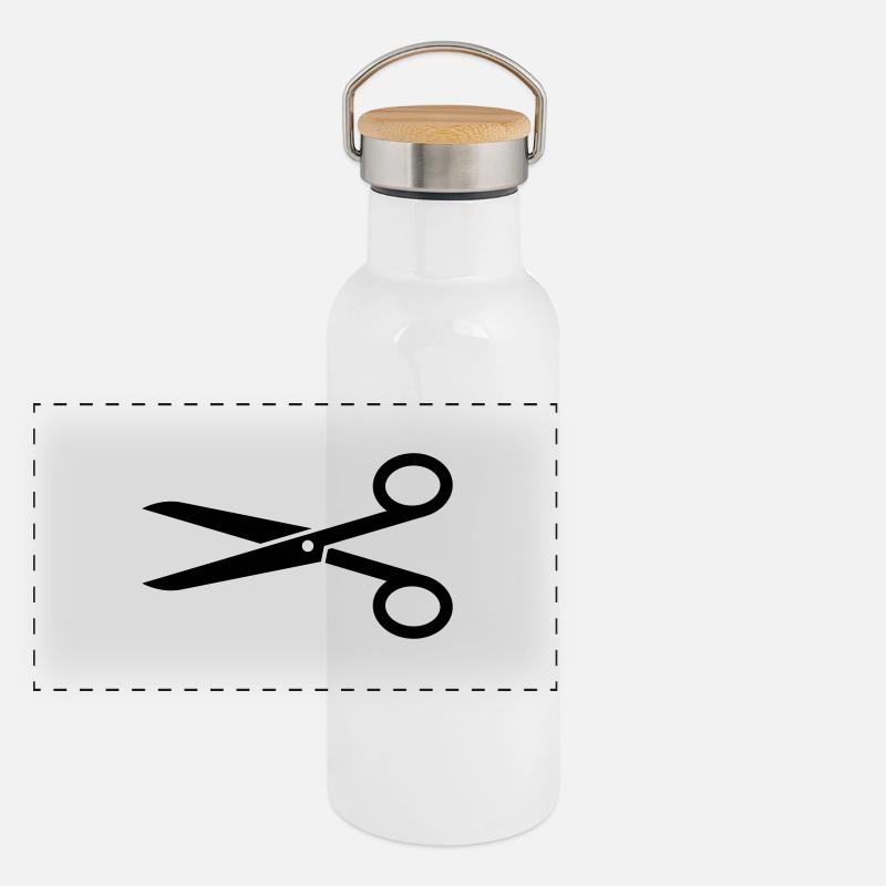 Schere Panorama Thermosflasche mit Bambusdeckel