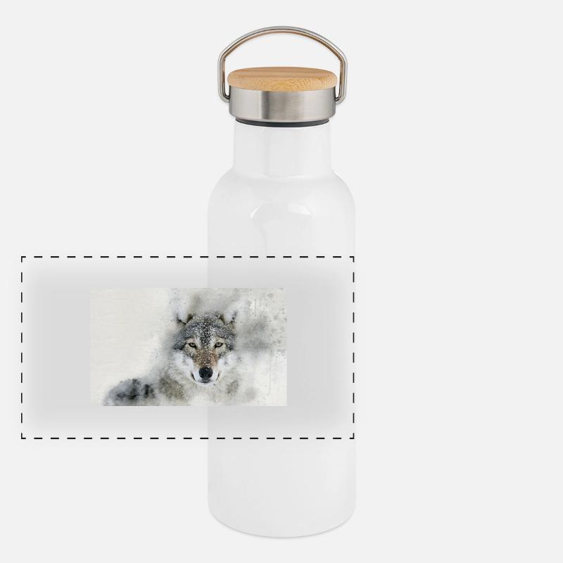 Panorama Thermosflasche mit Bambusdeckel