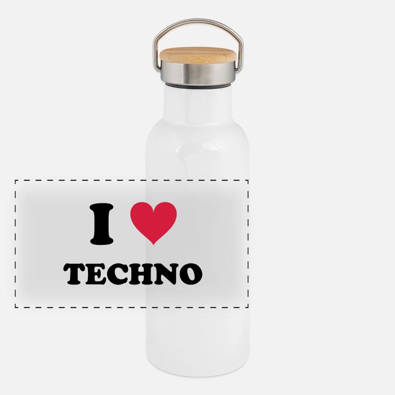 J'AIME TECHNO Gourde isotherme avec bouchon en bambou