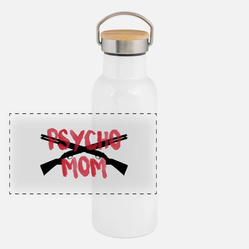 PSYCHO MOM Panorama Thermosflasche mit Bambusdeckel