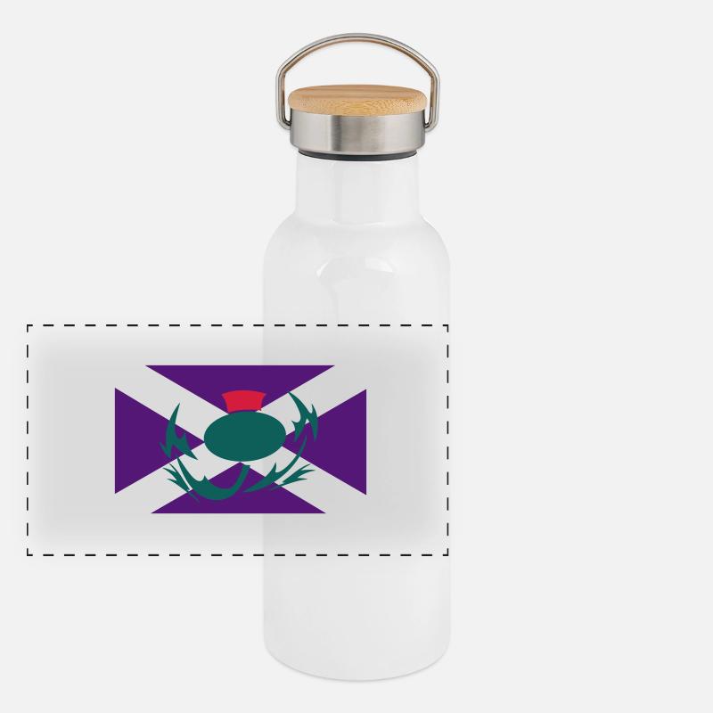 Drapeau écossais Thistle Gourde isotherme avec bouchon en bambou