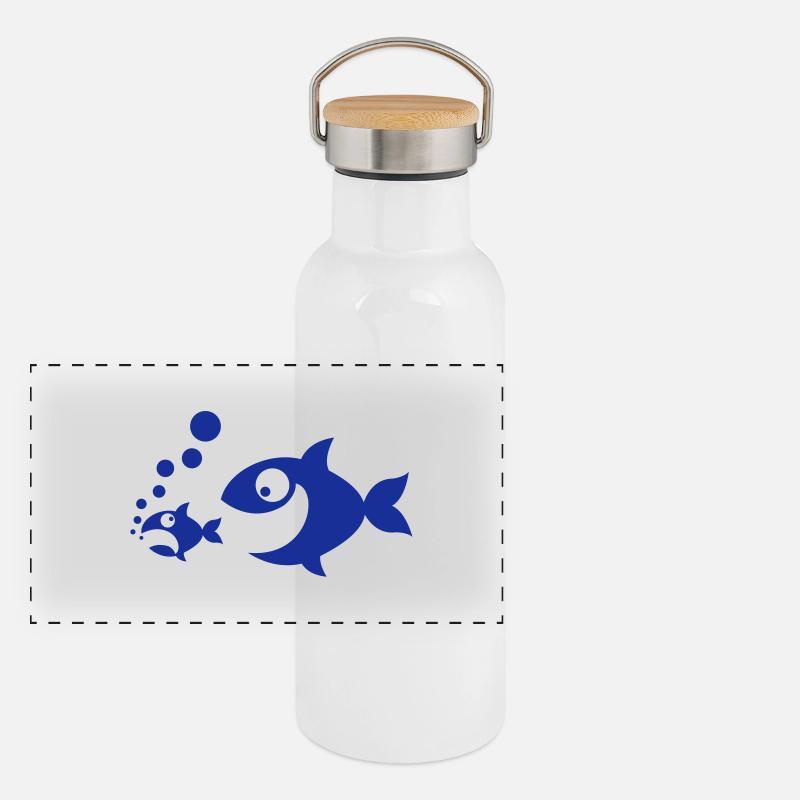 Fischfutter Panorama Thermosflasche mit Bambusdeckel