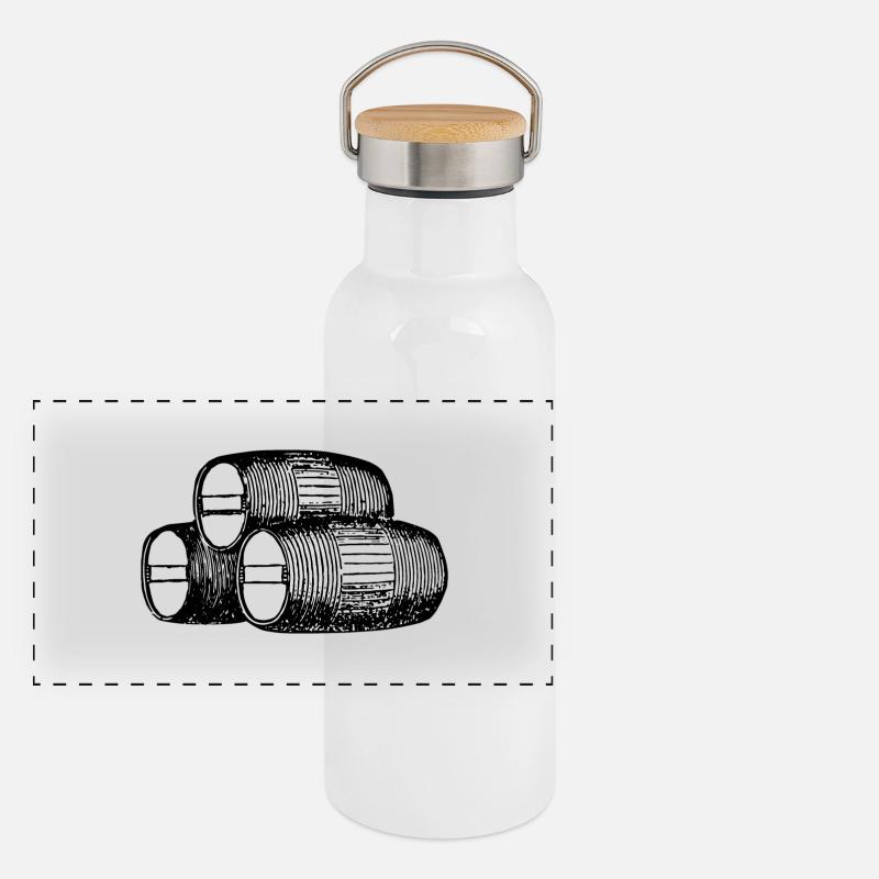 drei-faesser Panorama Thermosflasche mit Bambusdeckel