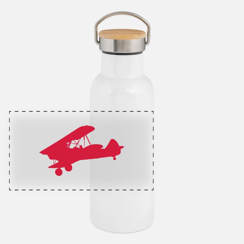 Stearman Modell 75 Panorama Thermosflasche mit Bambusdeckel