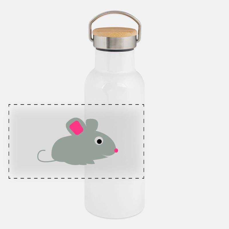 maus Panorama Thermosflasche mit Bambusdeckel