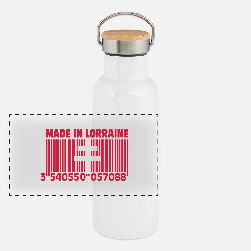 Made in Lothringen II Panorama Thermosflasche mit Bambusdeckel
