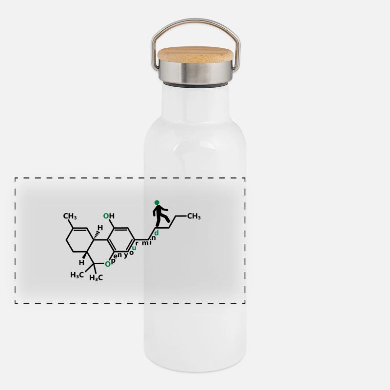 THC molekül Panorama Thermosflasche mit Bambusdeckel