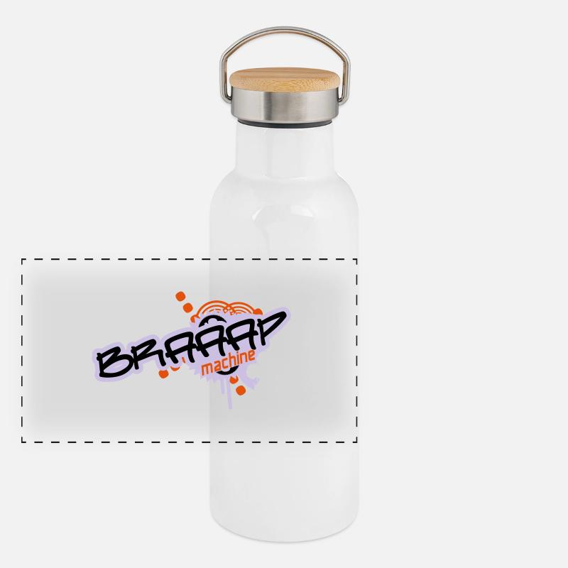 Braaap Machine Panorama Thermosflasche mit Bambusdeckel