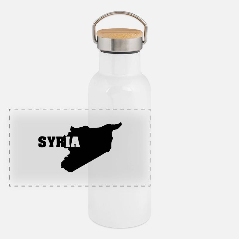 Syrie (ID: 002004) Gourde isotherme avec bouchon en bambou