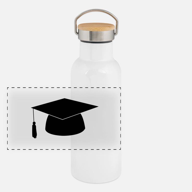 Doctoral hat Panoramic Thermal Bottle with Bamboo Lid