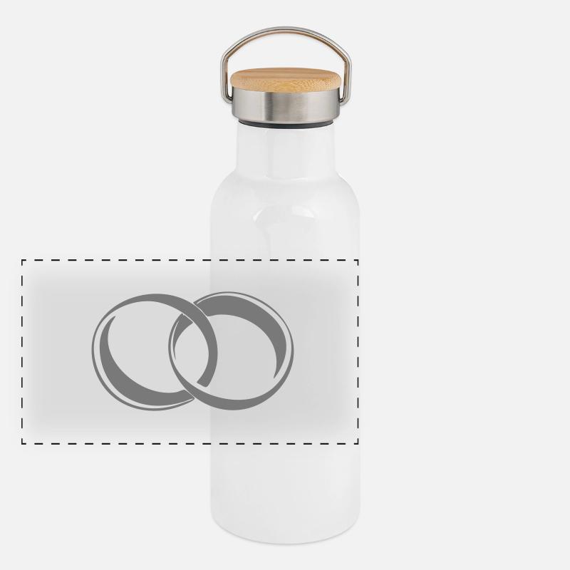 Eheringe Panorama Thermosflasche mit Bambusdeckel