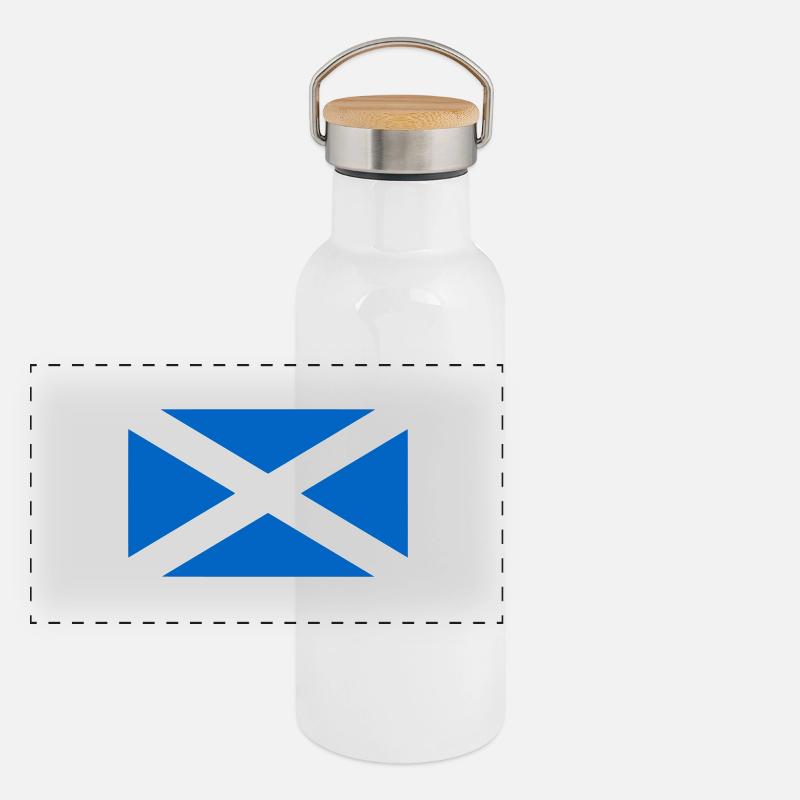 Flagge Schottlands Panorama Thermosflasche mit Bambusdeckel
