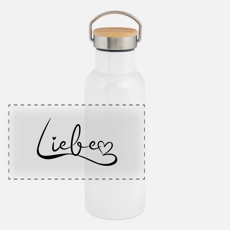 Aimez les Écritures avec le cœur Gourde isotherme avec bouchon en bambou