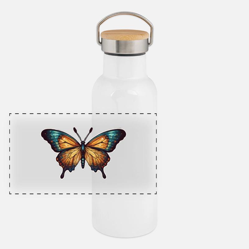 Butterfly Panoramic Thermal Bottle with Bamboo Lid