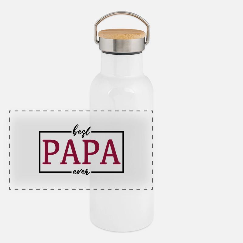 Le meilleur papa Gourde isotherme avec bouchon en bambou