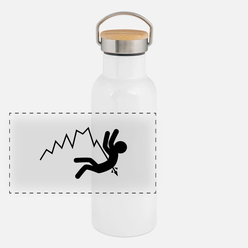 Baisse des prix (noir) Gourde isotherme avec bouchon en bambou