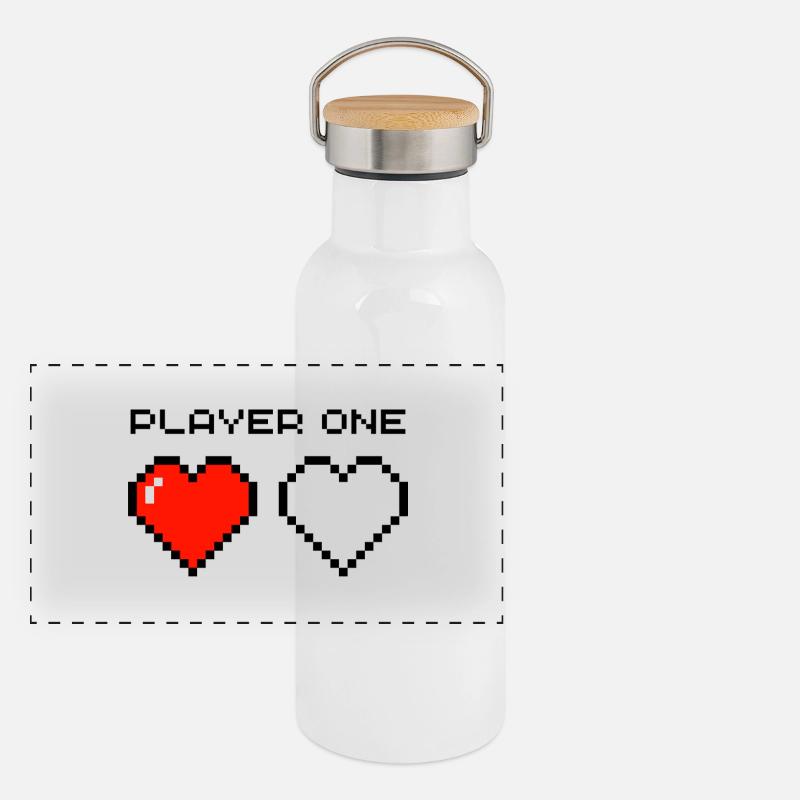 Player One Panoramic Thermal Bottle with Bamboo Lid